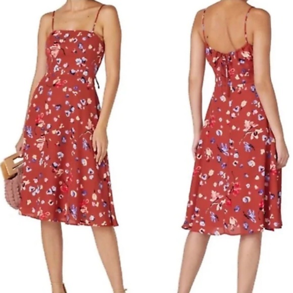 HUTCH Declan Brown Rust Dress Size 2 Floral Midi Boho Prairie Cottage Western - Picture 2 of 9